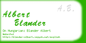 albert blander business card
